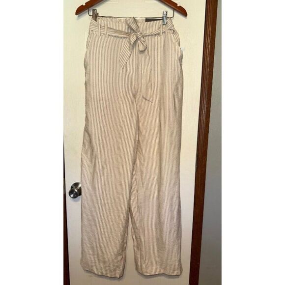 NWT Maurice’s Tan & Cream Stripe High-Rise Wide Leg Pants Size Large - Picture 1 of 11